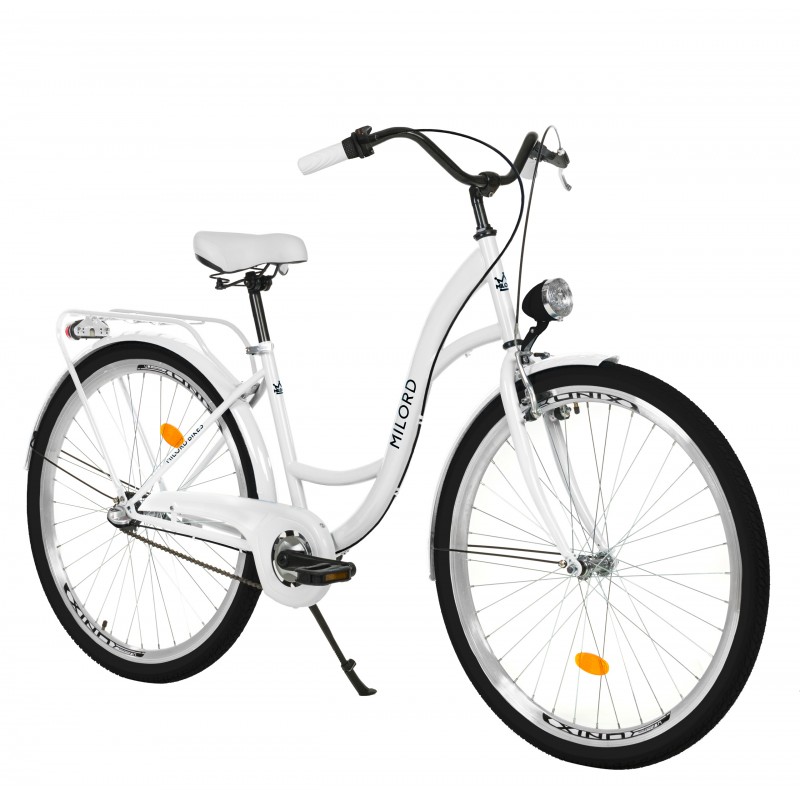Milord Komfort Fahrrad Mit Korb Damenfahrrad, 28 Zoll, Weiss, 3 Gänge