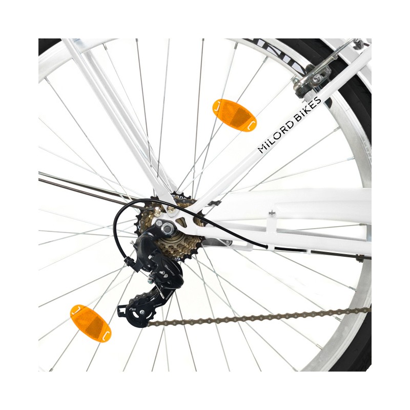 Milord Komfort Fahrrad Mit Korb Damenfahrrad, 28 Zoll, Weiss, 3 Gänge