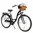 Milord Komfort Fahrrad Mit Weidenkorb Damenfahrrad, 28 Zoll, Schwarz, 1 Gang