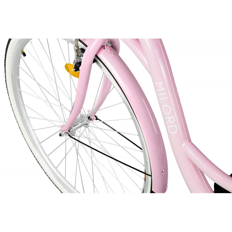 Milord Komfort Fahrrad Mit Korb Damenfahrrad, 28 Zoll, Pink, 1 Gang