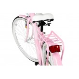 Milord Komfort Fahrrad Mit Weidenkorb Damenfahrrad, 28 Zoll, Pink, 1 Gang