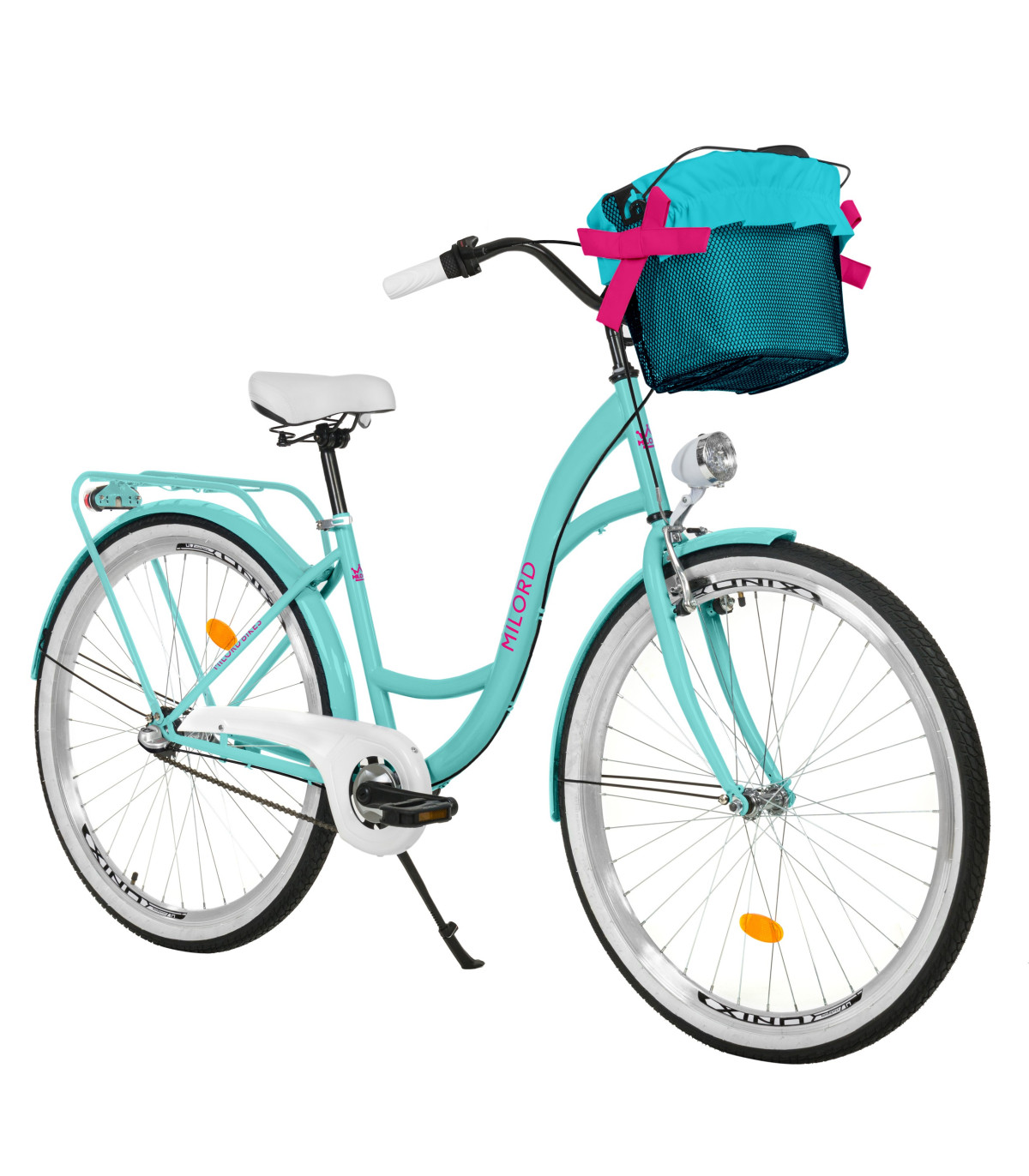 Milord Komfort Fahrrad Mit Korb Damenfahrrad, 28 Zoll, Wasserblau, 3 Gänge