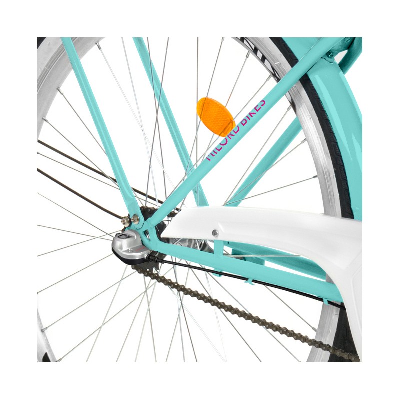 Milord Komfort Fahrrad Mit Korb Damenfahrrad, 28 Zoll, Wasserblau, 3 Gänge