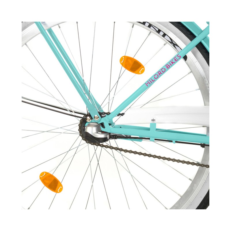 Milord Komfort Fahrrad Mit Korb Damenfahrrad, 28 Zoll, Wasserblau, 3 Gänge