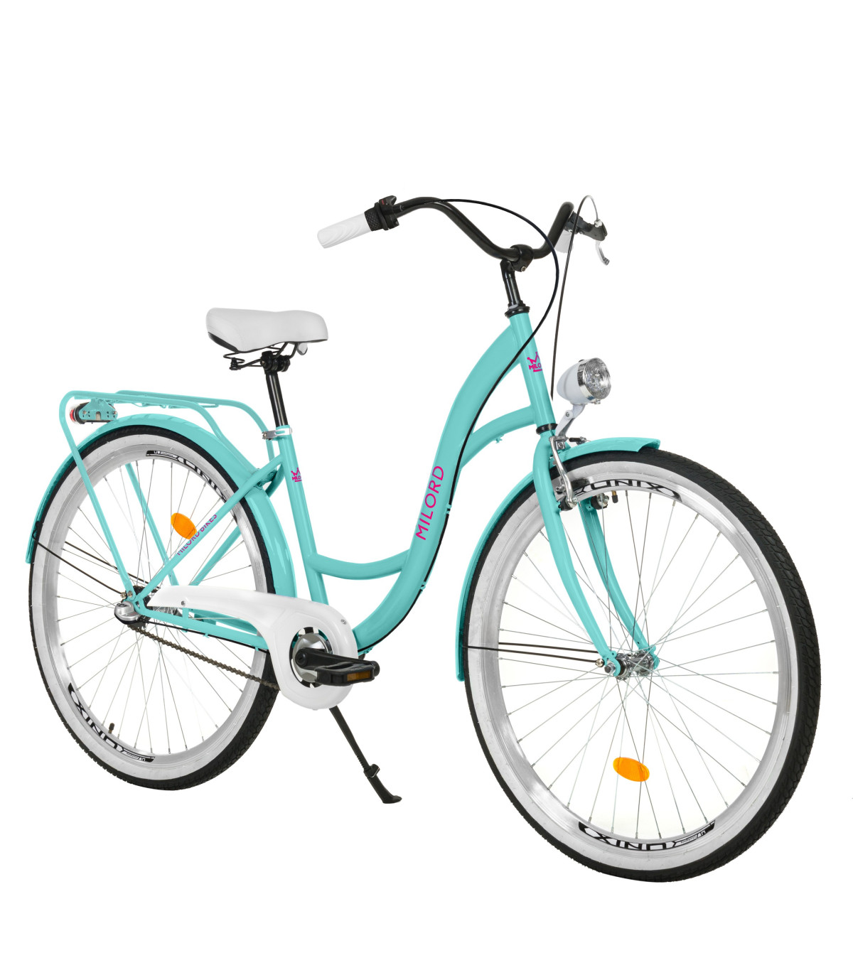 Milord Komfort Fahrrad Mit Korb Damenfahrrad, 28 Zoll, Wasserblau, 3 Gänge